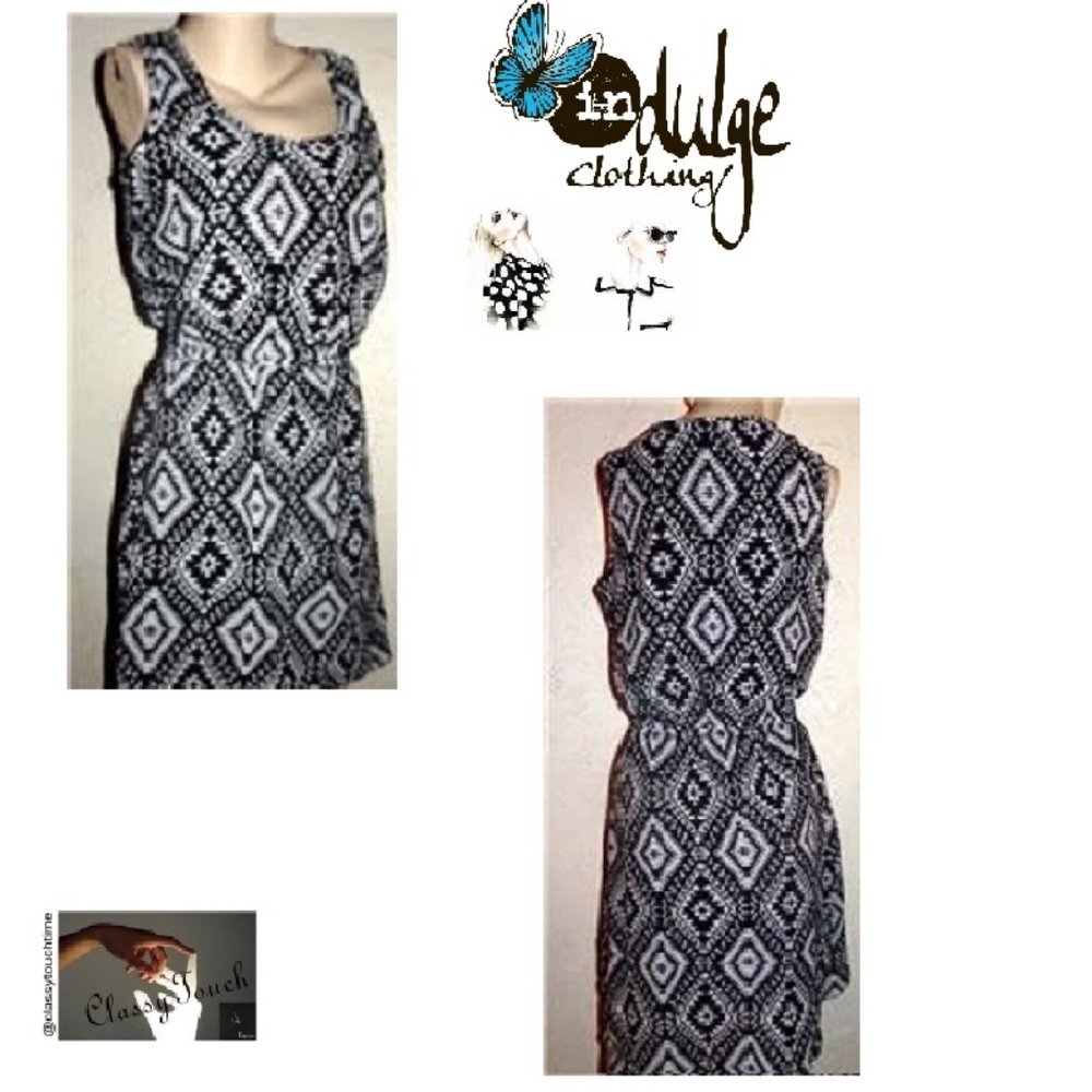 Indulge NWOT Black/ Gray Dress Size L